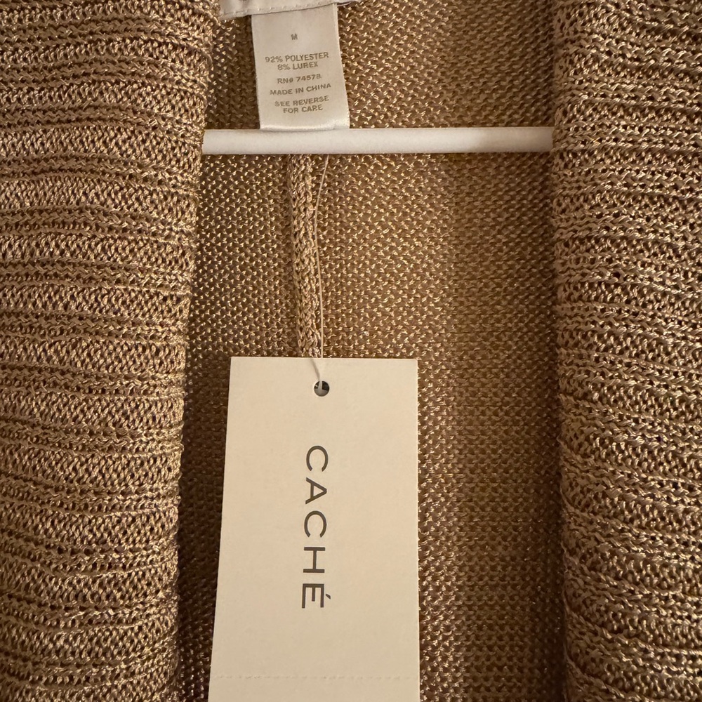 Cache Metallic Gold Cardigan - Picture 2 of 4